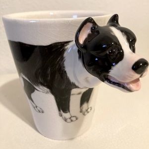 Blue Witch Ceramic Dog Coffee Mug Pit Bull Terrier 3D Handle